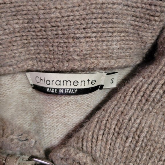 Chiaramente Made In Italy Beige Throw Over Knit Sweater with Buckle Small - Picture 6 of 10